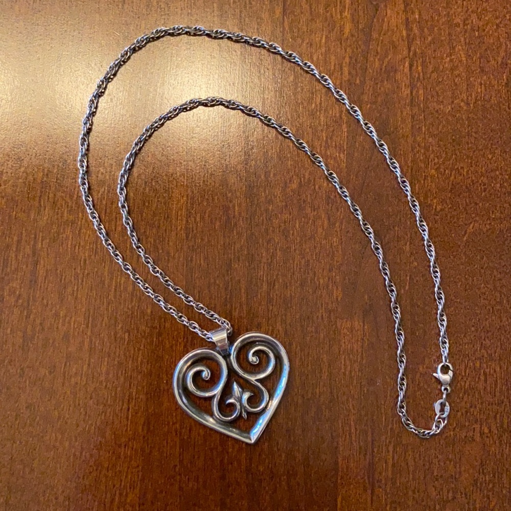 James Avery Silver Swirl Heart Necklace